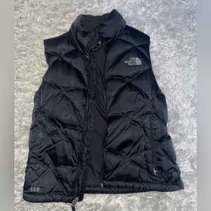 North face black puffer vest (S)
